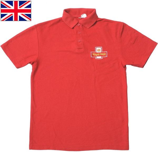 1点ならメール便可 イギリス郵便局 ロイヤルメール 半袖 ポロシャツ レッド USED JS143U...