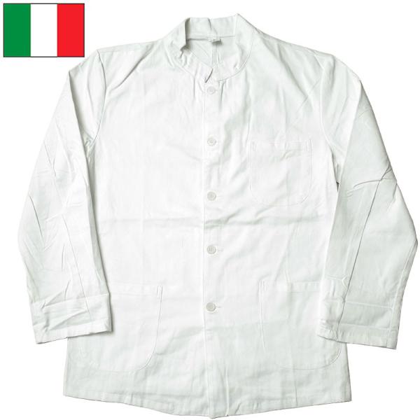 イタリア軍 スタンドカラージャケット ホワイト 3ポケット デッドストック JJ253NN