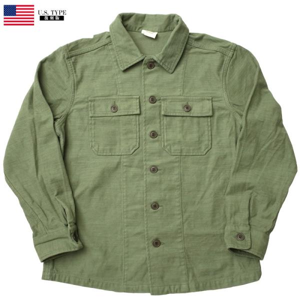 米軍タイプ OG-107 ファティーグシャツ 長袖 Revival Model USED加工 プレー...