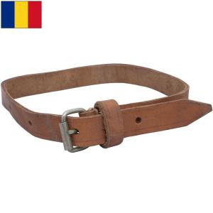 ドイツ軍 レザーベルト USED SB001UN メンズ 穴無し バックルベルト