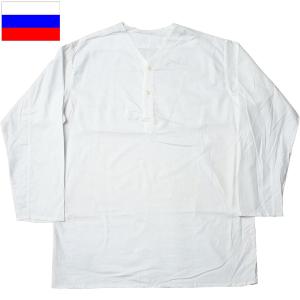 メール便可 ロシア軍 スリーピングシャツ サマー ヘンリーネック 黒