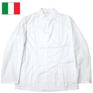イタリア軍 スタンドカラージャケット ホワイト 2ポケット デッドストック JJ253NN｜seabees