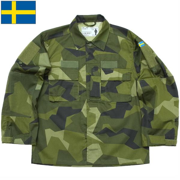 スウェーデン軍タイプ UF90 フィールドシャツ M90 スプリンターカモ 新品 JS174NN U...