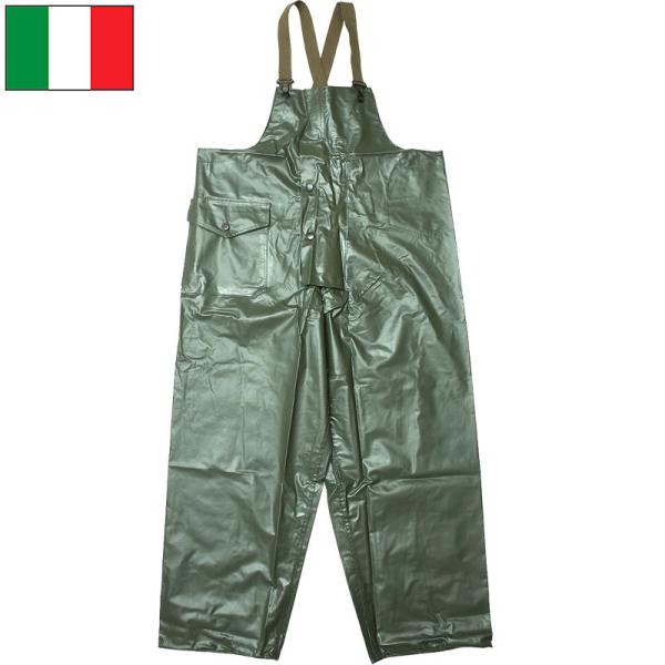 イタリア軍 ウェットウェザー オーバーパンツ オリーブ デッドストック PP325NN 実物ミリタリ...