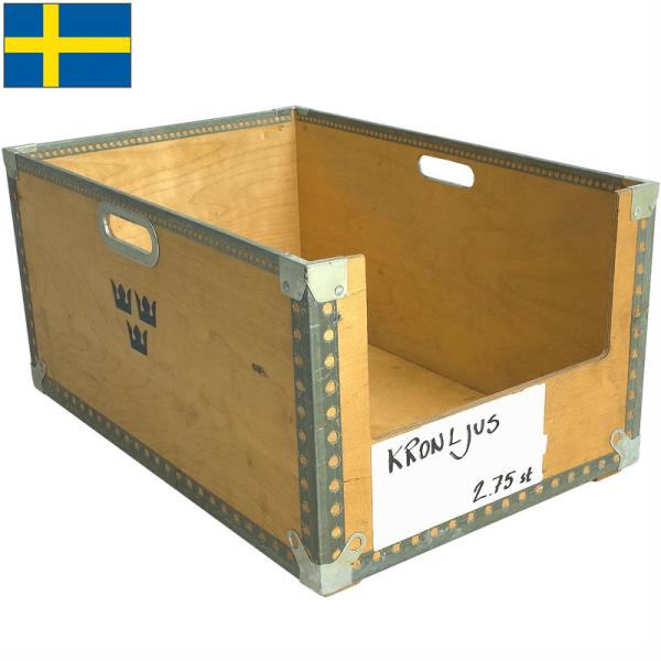 スウェーデン軍 ストレージボックス ウッド 30×40×60cm USED ZBX540UN 実物ミ...