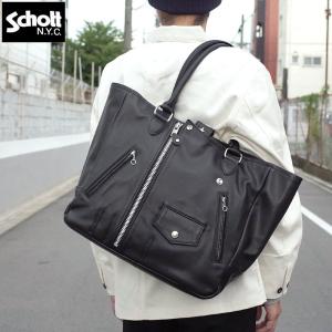 Schott ショット ブラックナイロントートバッグ レザー クーポン】【Schott/ショット】レザートート バッグ/ レザー