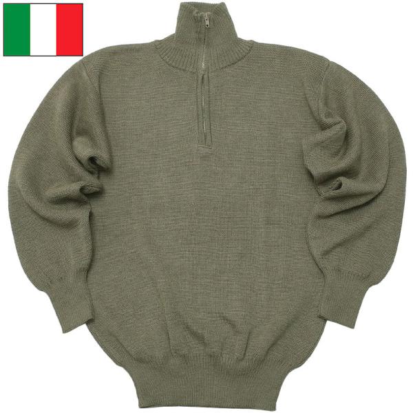 イタリア軍 ジッパーセーター デッドストック JW033NN ニット 防寒着 保温 春 秋 冬 実物...