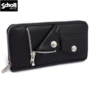 schott ショット　バイカーウォレット　チェーン　レザー　黒　財布 Schott N.Y.C ショット PERFECTO レザーロングウォレット