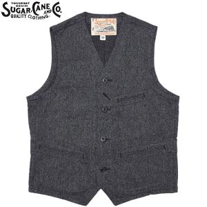 SUGAR CANE シュガーケーン #SC12795 9oz. ブラックコバート ワークベストメンズ 男性 ミリタリー アメカジ 黒 9オンス ワークウエア｜seabees