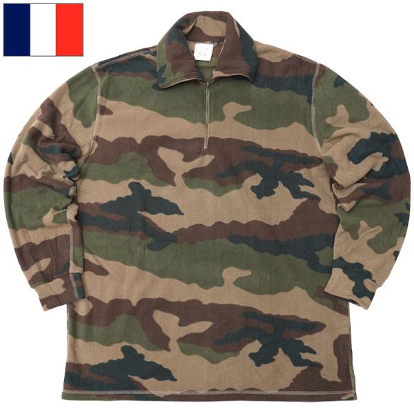 フランス軍 プルオーバー フリースシャツ CCEカモ デッドストック JS188NN ハーフジップ ...