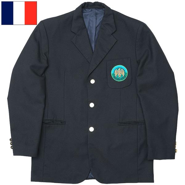 フランス ミリタリースクール ブレザー ネイビー 3ボタン USED JJ325NN 制服 テーラー...