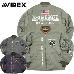 AVIREX アビレックス #7832252067(6122139) オープンボトム MA-1 フライトジャケット X-15 OPEN BOTTOM メンズ MA1 ブルゾン 刺繍ロゴ入り ワッペン｜seabees