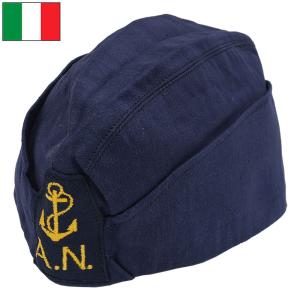 1点ならメール便可 イタリア軍 マリーン クルーキャップ ネイビー デッドストック HC072UN 海軍 MMI NAVY マリン 帽子 ギャリソンキャップ 舟形帽｜seabees