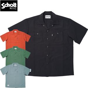 Schott ショット #7823923001 半袖 TC ワーク シャツ メンズ 男性 トップス 羽織り 開襟 アメカジ カジュアル ショートスリーブ ポケット 春 夏 薄手