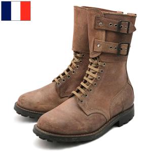 フランス軍 2バックル コンバットブーツ レザー ブラウン