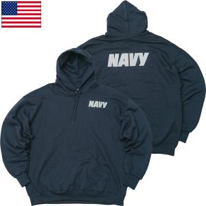 米軍 U.S.NAVY フルジップ スウェットパーカー ネイビー NAVYロゴ NAVY