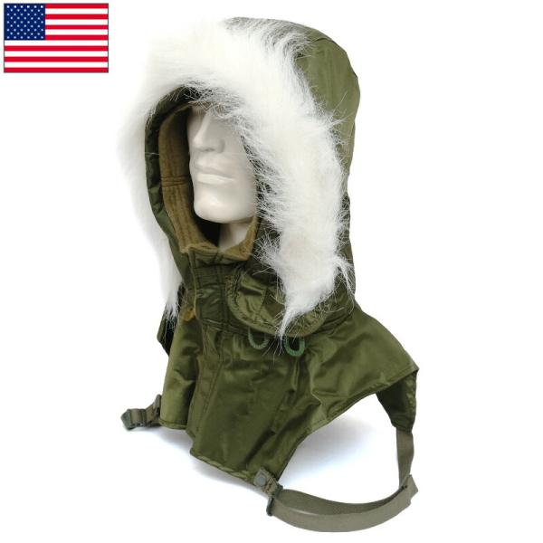 米軍 コールドウェザーフード ナイロン オリーブ デッドストック HE012NN アメリカ軍 NAV...