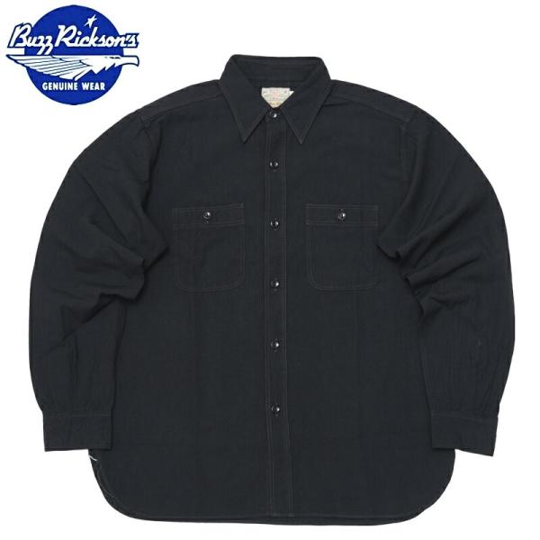 BUZZ RICKSON&apos;S バズリクソンズ #BR29143 ブラック シャンブレー ワークシャツ...