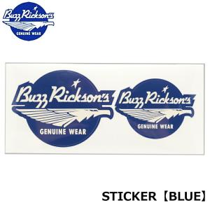 メール便可 BUZZ RICKSON'S バズリクソンズ #BR02777 ロゴ ステッカーシート  ブルーシール グッズ ブランドロゴ ミリタリー 青 大小2枚｜seabees