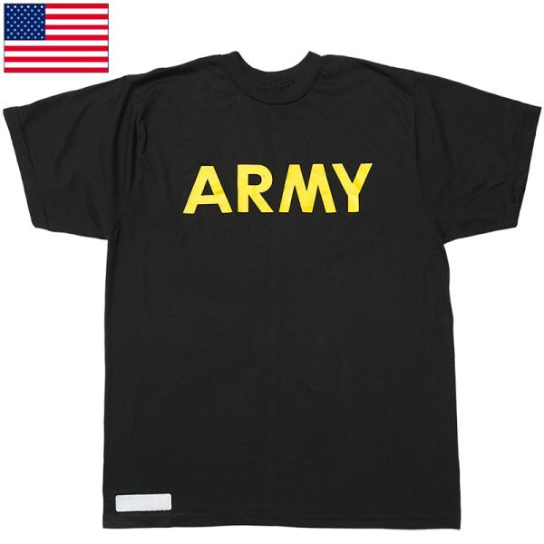メール便可 米軍 ARMY APFU トレーニング Tシャツ 半袖 ブラック USED JT073U...