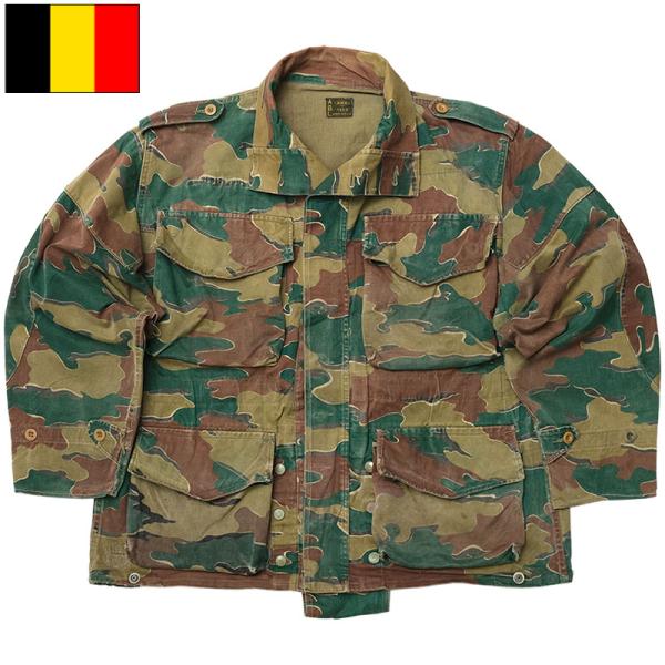 ベルギー軍 50s デニソンスモック ジャケット ジグソーカモ USED50年代 空挺部隊 パラトル...