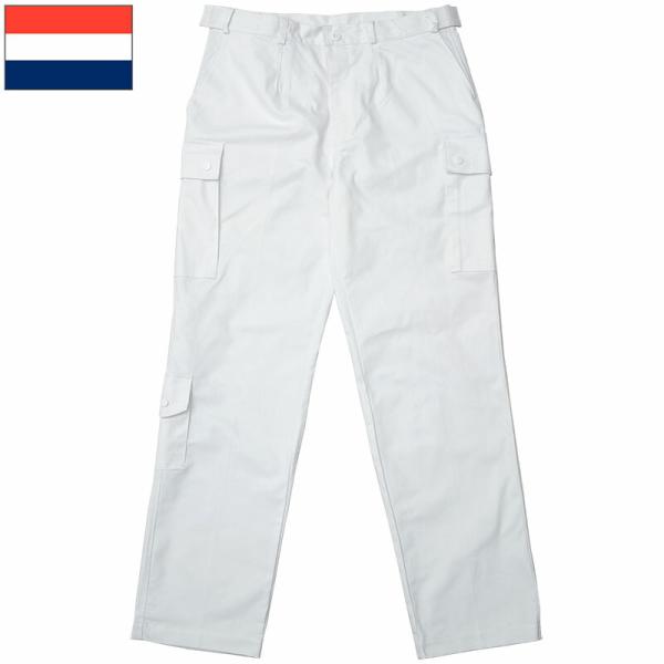オランダ軍 フィールドパンツ ホワイト カーゴポケット付き デッドストック PP422NN ボトムス...