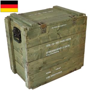 ドイツ軍 DM35 ウッドボックス オリーブ 65×40×60cm USED BX199UN 大型 BOX 木箱 コンテナ 収納ケース ストック 運搬 ガレージ インテリア ディスプレイ｜seabees
