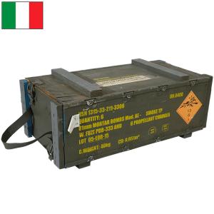 イタリア軍 81mm 迫撃砲弾 ウッドボックス 67×33×26cm USED BX196UN アンモボックス 木箱 アムニッション アミニッション アーモ AMMO 弾薬箱 コンテナ｜seabees