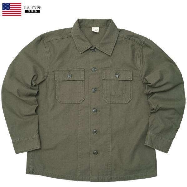 米軍タイプ OG-107 ファティーグシャツ 長袖 2024 USED加工 プレーン JS153YN...