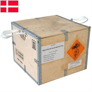デンマーク軍 ツールボックス 35×35×28cm USED BX193NN BOX 木箱 ウッドボックス コンテナ 収納ケース 運搬 ストック ガレージ インテリア ディスプレイ｜seabees
