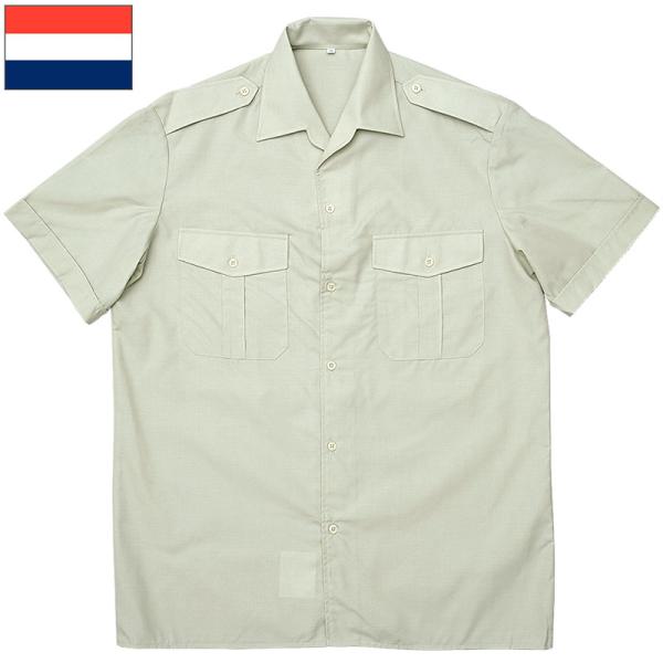 オランダ軍 マリーン サービスシャツ 半袖 ライトグリーン デッドストック JS222NN ショート...