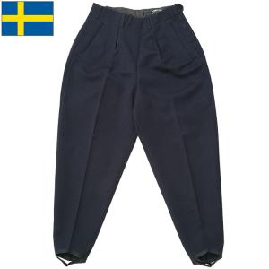 スウェーデン軍 ドレスパンツ ウール ネイビー デッドストック SWD トラウザーズ ズボン ボトムス 軍パン ユニフォーム 制服 パレード 正装 紺 小さいサイズ