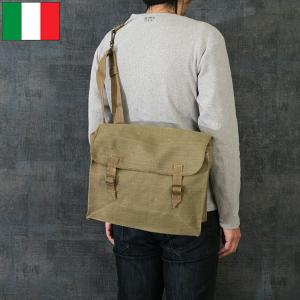 フランス軍 キャンバスレザーショルダーバッグ L デッドストック