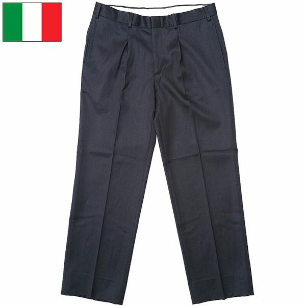 イタリア軍 MM ドレスパンツ ウールサテン ネイビー デッドストック PP455NN 海軍 NAV...