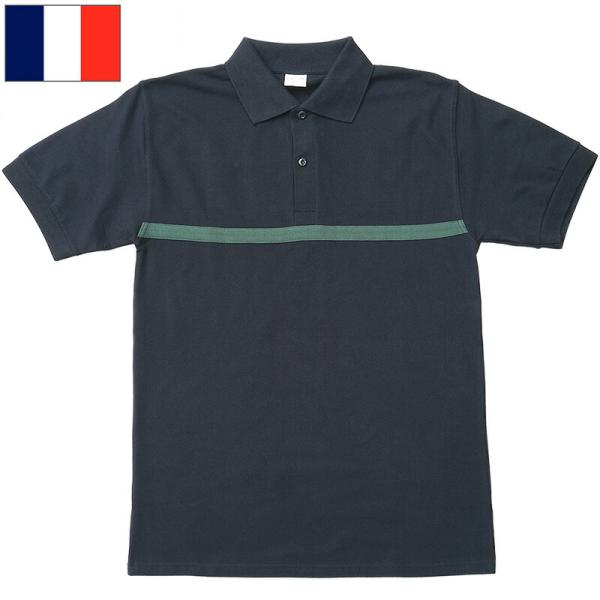 1点ならメール便可 フランス ポリス 半袖 ポロシャツ ネイビー デッドストック JS229NN &lt;...