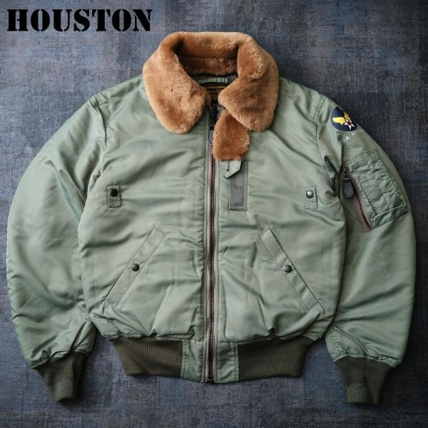 HOUSTON ヒューストン #5003C B-15D フライトジャケット B15D ムートン襟付き...