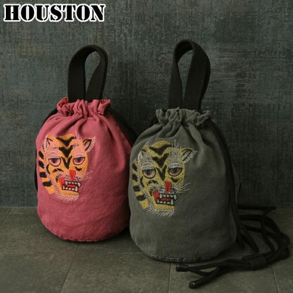 メール便可 HOUSTON ヒューストン #6878 刺繍 ピグメントエフェクトバッグ『TIGER』...