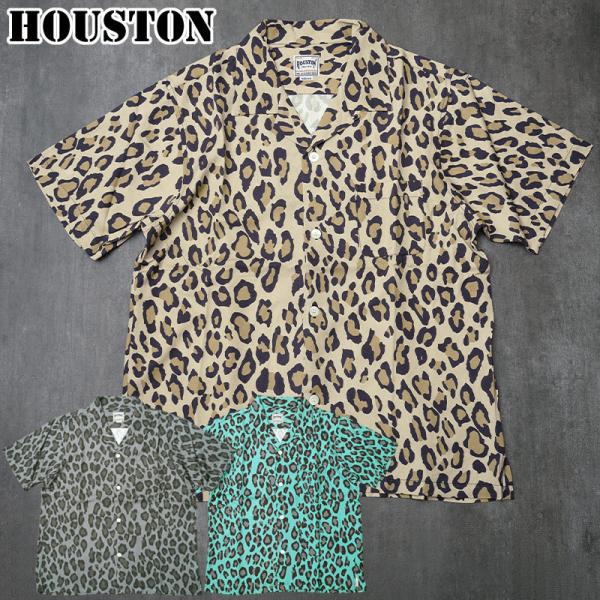 25%OFF！■HOUSTON ヒューストン #41195 半袖 アロハシャツ『LEOPARD』メン...