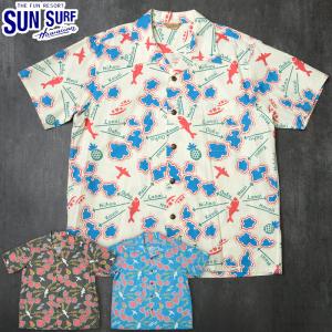 SUNSURF サンサーフ #SS39505 半袖 コットンブロード オープンシャツ『ROUND TRIP』アロハ ハワイアンシャツ メンズ 男性 開襟 トップス ショートスリーブ