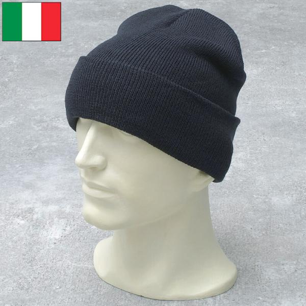 メール便可 イタリア軍 ワッチキャップ ネイビー Bタイプ デッドストック HC089NN アクリル...