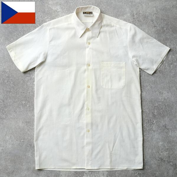 チェコ軍 オフィサーシャツ 半袖 ホワイト デッドストック JS236NN ボックスカット ワイシャ...