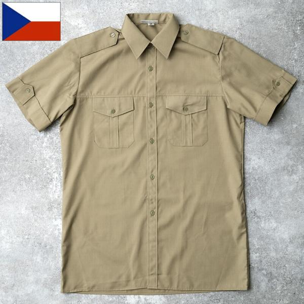 チェコ軍 ミリタリースクール カッターシャツ 半袖 カーキ デッドストック JS235NN ボックス...
