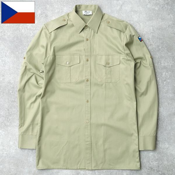 チェコ軍 フィールドシャツ 長袖 国旗ワッペン付き デッドストック JS235NN ボックスカット ...