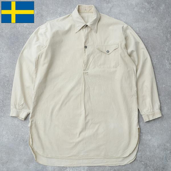 スウェーデン軍 M39 グランパシャツ 平織り USED JS237UN SWD M-39 プルオー...