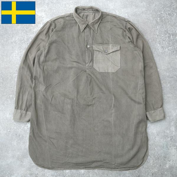 スウェーデン軍 M39 グランパシャツ ツイル USED JS237UN SWD M-39 プルオー...