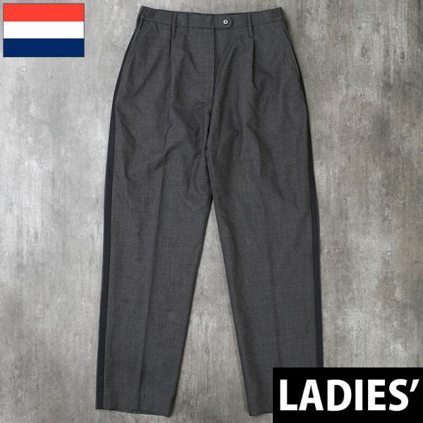 オランダ軍 サイドライン ドレスパンツ チャコール 薄手 レディース デッドストック PP492NN...