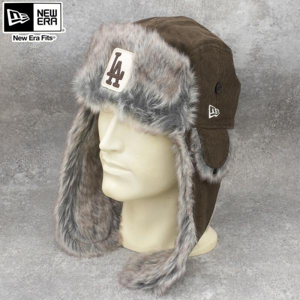 NEWERA ニューエラ トラッパー コーデュロイ ウォルナット『ロサンゼルス・ドジャース』フライト...