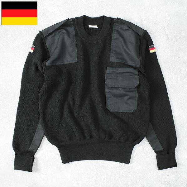ドイツ軍 コマンドセーター ブラック USED JW079UN BW ウール ナイロン ニット 防寒...