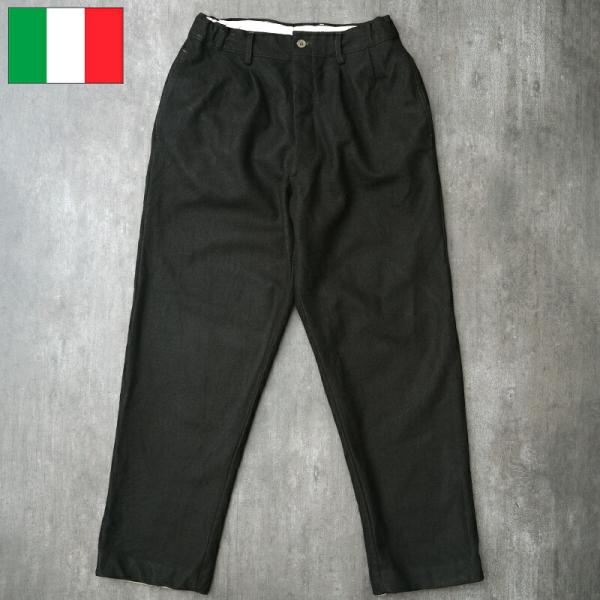 イタリア軍 E.I ドレスパンツ ウール 黒染め デッドストック PP444NDズボン トラウザーズ...