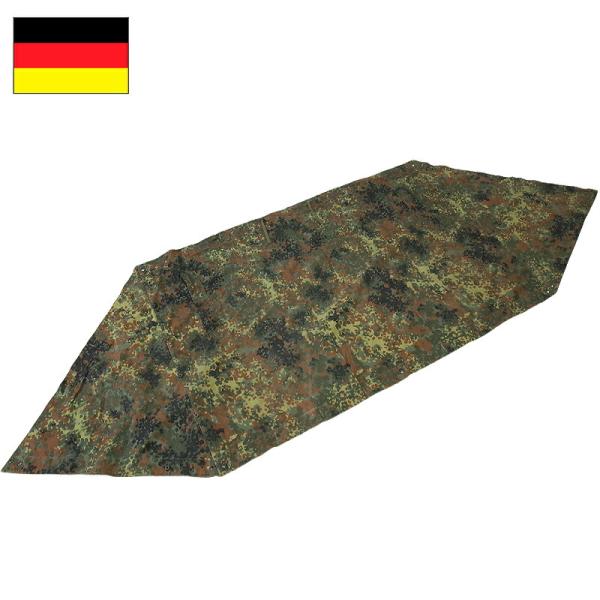 ドイツ軍 テントシート フレクターカモ USED EE339UN BW パップテント シェルターハー...
